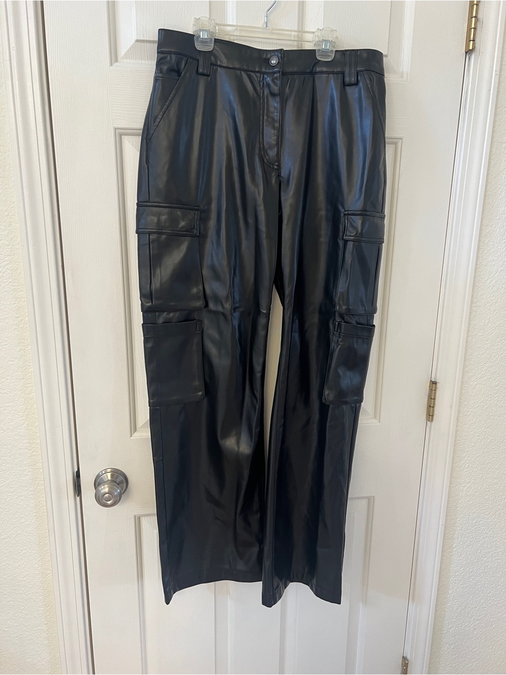 Guess Black Faux Leather Waistband Detail Cargo